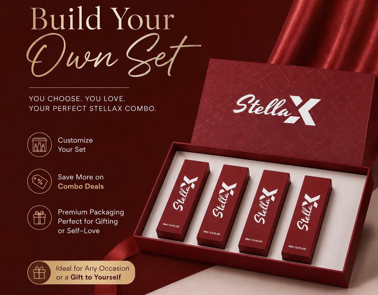 A custom Stellax set of four fragrance oils